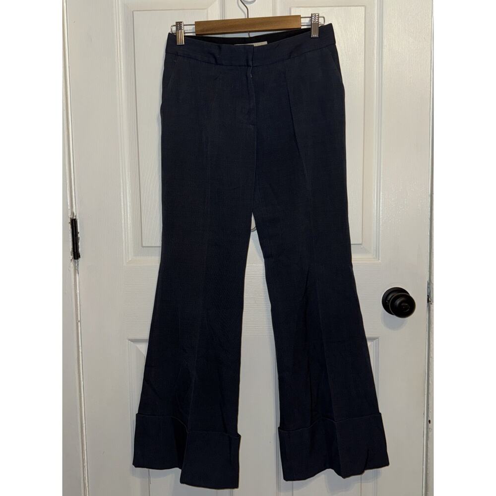 Stella McCartney Women’s Blue Wool Flare Dress‎ Pants Wide Cuff Size 38